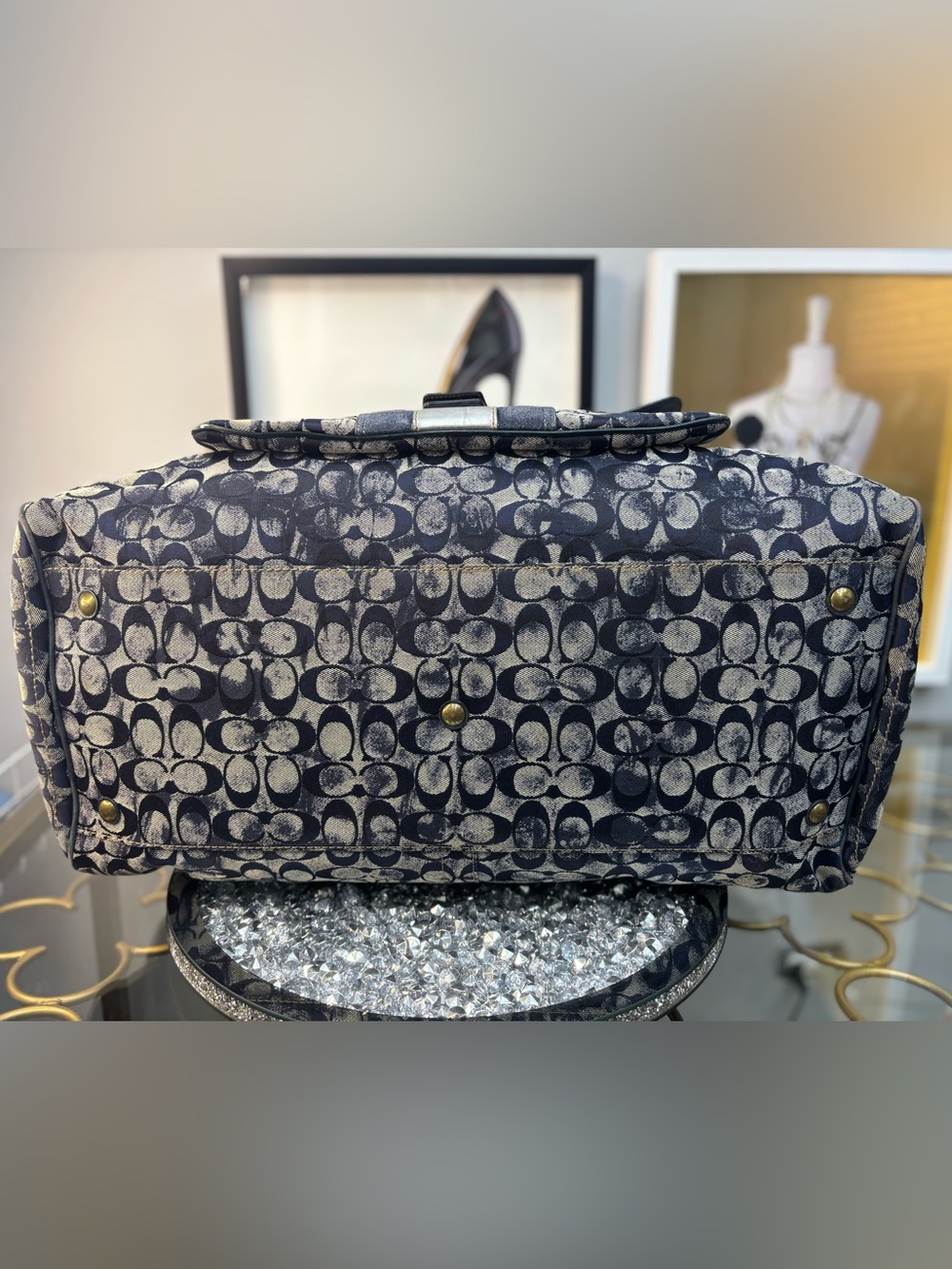 Coach RARE 2005 vintage Signature tie dye Denim Duffel/Carryall travel bag EUC - Picture 12 of 17